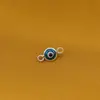 Accesoriu Ochi protector blue cu montura de argint 925 si doua anouri - 9,5mm, imagine 3