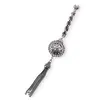 Accesoriu pandantiv din argint 925, model floare solara cu ciucuri si spirale - 11,6cm