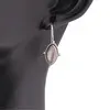 Cercei cu agatatoare din argint 925 oval ascutit cu Cuart roz, imagine 3