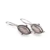 Cercei cu agatatoare din argint 925 oval ascutit cu Cuart roz