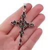 Pandantiv din argint 925 cruce cu pietre semipretioase Granat, 50mm, imagine 5