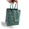 Punga pentru cadou dreptunghiulara verde, 15x12cm, imagine 2