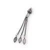 Accesoriu pandantiv din argint 925, model sfera gravata cu ciucuri si terminatie filigran - 6cm