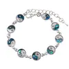 Bratara scoica abalone Yin Yang cu metal