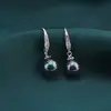 Cercei cu agatatoare si Perle Mallorca negre 10mm, imagine 3