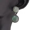 Cercei cu surub Aventurin - model rotund, 30mm, imagine 2