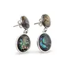 Cercei cu surub Scoica abalone - model oval, 32mm