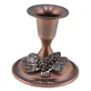 Suport pentru lumanare stalp din metal - culoarea cuprului, 7cm