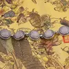 Bratara Cuart roz cu montura din metal, model filigranat împletit rotund, imagine 2