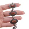 Bratara Goldstone maro cu montura din metal, model infinit oval ascutit, imagine 3