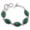 Bratara Malachit cu montura din metal, model oval ascutit