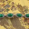 Bratara Malachit cu montura din metal, model oval filigran, imagine 2