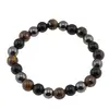 Bratara pe elastic Hematit, Ochi de tigru si Onix sfere, 8mm