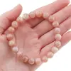 Bratara pe elastic Piatra Lunii piersica sfere, 8mm, imagine 4
