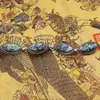 Bratara Scoica Abalone cu montura din metal, model oval ascutit, imagine 2