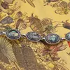 Bratara Scoica Abalone cu montura din metal, model oval filigran, imagine 2
