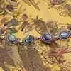 Bratara Scoica Abalone cu montura din metal, model cu detalii gravate si colturi accentuate, imagine 2