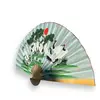 Evantai decorativ mare din lemn, model albastru cocori - 156cm x 90cm, imagine 2