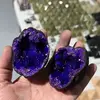 Geoda cuart de Maroc, mare - 7-9cm, mov-indigo, imagine 2