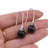 Cercei argintii cu agatatoare, Obsidian sfere 10mm, imagine 4