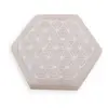 Selenit hexagonal gravat cu Floarea Vietii - 9cm