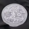 Selenit rotund gravat cu Pomul Vietii - 10cm, imagine 3