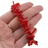 Bratara Coral rosu freeform pe elastic, 8-16mm, imagine 3