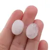 Cercei cu surub Cuart roz ovali, 16 x 12mm, imagine 4