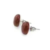Cercei cu surub Goldstone maro semisfere, 12mm, imagine 2
