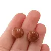 Cercei cu surub Goldstone maro semisfere, 12mm, imagine 4