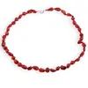 Colier Coral rosu neuniform 8-10mm