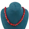 Colier Coral rosu rondele 8mm, imagine 3
