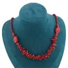 Colier Coral rosu sfere 4mm si freeform 8-12mm, imagine 3
