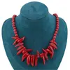 Colier Coral rosu sfere 7mm si freeform 16-30mm, imagine 3
