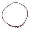 Colier Granat sfere 3mm si briolete 8mm