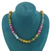 Colier Agat Turmalina multicolor sfere, 8mm, imagine 3
