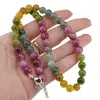 Colier Agat Turmalina multicolor sfere, 8mm, imagine 4
