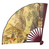 Evantai pliabil din lemn de bambus cu design chinezesc - 60cm x 33cm