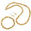 Set cercei, colier si bratara Ochi de tigru galben sfere, 6mm