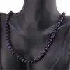 Set cercei, colier si bratara Ochi de tigru mov sfere, 6mm, imagine 3