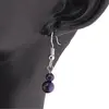 Set cercei, colier si bratara Ochi de tigru mov sfere, 6mm, imagine 4