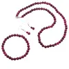 Set cercei, colier si bratara Ochi de tigru roz sfere, 6mm