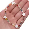 Bratara pe elastic cu cristale colorate si stele din Sidef, 3-10mm, imagine 3