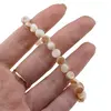 Bratara Sidef crem rondele pe elastic, 6mm, imagine 3
