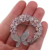 Brosa argintie rotunda cu fluture si zirconii, 40mm, imagine 3