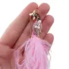 Brosa aurie, model paun cu pene roz si zirconii - 90mm, imagine 3