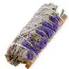 Buchet Salvie Alba cu Flori Mov de Sinuata si Palo Santo - 10cm