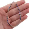 Colier cu Sodalit A+ sfere fatetate si elemente aurii, 3mm, imagine 4