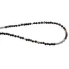 Colier Cuart fumuriu sfere fatetate cu elemente argintii, 3mm, imagine 2