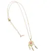 Colier din inox auriu, model Dreamcatcher